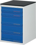 Drawer cabinet, EA 75 kg 820x580x650 mm, 5 drawers light grey/ gentian blue, Promat 425562