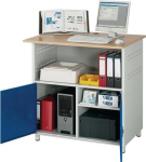 Computerbureau H1100xB1100xD800 mm stat. antracietgrijs/ gentiaanblauw