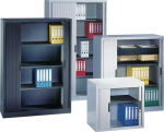 Roller shutter cabinet HxWxD 720x800x420 mm, 1 shelf black-grey/black-grey