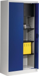 Swing-in door wardrobe 1950x950x420 mm, 4 shelves light grey/ultramarine blue