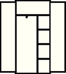 Hinged door wardrobe 1950x950x500 mm, 1 coat rack 4shelves,light grey/ultramarinebl.