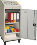 Kombi-Werkzeug-Beistellschrank 1310x500x500 mm, fahrbar inkl. Pult,lichtgrau/lichtgrau