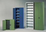 Regalschrank, mit Türen 1740x680x280 mm, 90 Kästen 14Böden,lichtgrau/brillantblau