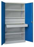 Schwerlastschrank Basic 1950x1040x630 mm, 3 Böden lichtgrau/enzianblau