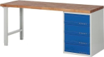 Workbench BK 650, 4 drawers W2000xD700xH840 mm light grey/ gentian blue, Promat 425526