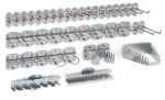 Werkzeughalter-Sortiment für Lochplatten 40-tlg.kunststoffbeschichtet 21 Haken/9 Doppelhaken/10 div. Halter