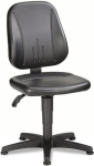 Unitec bureaudraaistoel Zithoogte 440-620 mm Vloerglijders, bekleding van zwart imitatieleer