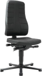 Werkdraaistoel Highline Zithoogte 450-650 mm Vloerglijders, integraalschuim zwart