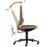 Neon bureaustoel Zithoogte 430-600 mm, gesynchroniseerde Wielen, zonder gestoffeerd element oranje