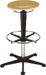 Drehhocker mit Fußring Sitzhöhe 570-850 mm Buche natur