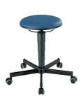 Drehhocker mit Rollen Sitzhöhe 460-630 mm Kunstlederpolster blau