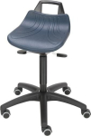 Drehhocker mit Rollen Sitzhöhenverstellung 520-710 mm Sitz PU-Schaum blau