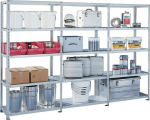 Basic shelving HxLxD 2500x1000x400 mm, galvanised Meta Fix GR 150/1180 kg 6 shelves