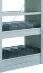 Bulk goods trough LxDxH 1000x600x150 mm, galvanised Meta Clip