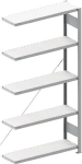 Anbauregal 1-zeilig, Rahmen vorgefertigt HxLxT 2500x1000x600 mm, verzinkt Meta Clip AR 150/2400 kg 6 Böden