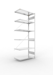Anbauregal 1-zeilig, Rahmen vorgefertigt HxLxT 2500x1000x500 mm, verzinkt Meta Clip AR 230/2400 kg 6 Böden