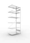 Anbauregal 1-zeilig, Rahmen vorgefertigt HxLxT 2500x1000x600 mm, verzinkt Meta Clip AR 230/2400 kg 6 Böden