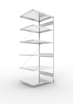 Anbauregal 1-zeilig, Rahmen vorgefertigt HxLxT 2500x1000x800 mm, verzinkt Meta Clip AR 230/2400 kg 6 Böden