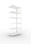 Anbauregal 1-zeilig, Rahmen vorgefertigt HxLxT 2500x1000x600 mm, RAL 7035 Meta Clip AR 230/2400 kg 6 Böden