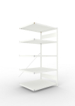 Anbauregal 1-zeilig, Rahmen vorgefertigt HxLxT 2000x1000x800 mm, RAL 7035 Meta Clip AR 230/1650 kg 5 Böden