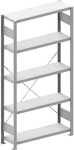 Grundregal 1-zeilig, Rahmen vorgefertigt HxLxT 2000x1000x400 mm, RAL 7035 Meta Clip GR 150/1650 kg 5 Böden