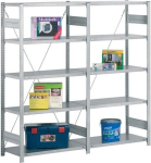 Basic plug-in shelving, 6 shelves HxWxD 2500x1000x300 mm Bay load 900 kg, galvanised