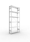 Grundregal 1-zeilig, Rahmen vorgefertigt HxLxT 2500x1000x300 mm, verzinkt Meta Clip GR 150/2400 kg 6 Böden