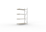 Add-on shelving Chipboard shelves HxLxD 2500x1400x650 mm, galvanised Meta Mini-Rack 600 / 4350 kg 4 shelves