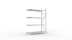 Add-on shelving Steel shelves HxLxD 2500x1800x650 mm, galvanised Meta Mini-Rack 600 / 3200 kg 4 shelves