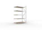 Aanbouwplanken Spaanplaatplanken HxLxD 3000x1800x1050 mm, gegalvaniseerd Meta Mini-Rack 600 / 3200 kg 5 legborden
