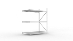 Add-on shelving Steel shelves HxLxD 2200x1800x1050 mm, galvanised Meta Mini-Rack 600 / 3200 kg 3 shelves
