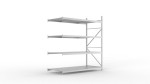 Add-on shelving Steel shelves HxLxD 2500x2200x1050 mm, galvanised Meta Mini-Rack 600 / 2750 kg 4 shelves