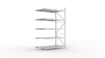 Add-on shelving Steel plate shelves HxLxD 3000x1800x1050 mm, galvanised Meta Mini-Rack 600 / 3200 kg 5 shelves