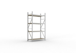 Basis rekken 2500x1400x650 mm, 4 spaanplaat planken Meta Mini-Rack 600 / 4350 kg gegalvaniseerd