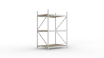 Basis rekken 2200x1400x1050 mm, 3 spaanplaat planken Meta Mini-Rack 600 / 4350 kg gegalvaniseerd