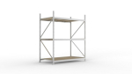 Basis rekken 2200x1800x1050 mm, 3 spaanplaat planken Meta Mini-Rack 600 / 3200 kg gegalvaniseerd.