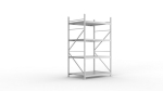 Basis rekken 2500x1400x1050 mm, 4 stalen legplanken Meta Mini-Rack 600 / 4350 kg gegalvaniseerd