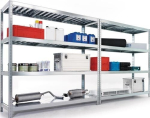 Complete breedvakstelling, stalen panelen HxLxD 1970x2500x800 mm, gegalvaniseerd Meta Speed-Rack, 4 schapniveaus