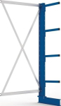 Cantilever rack one-sided HxLxArm-L 2000x1000x400 mm, RAL 5010 Meta Multistrong Light 4 arms / stand