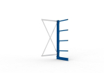 Cantilever rack one-sided HxLxArm-L 2000x1000x600 mm, RAL 5010 Meta Multistrong Light 4 arms / stand