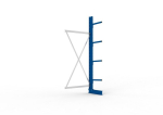 Cantilever rack one-sided HxLxArm-L 2500x1000x400 mm, RAL 5010 Meta Multistrong Light 4 arms / stand