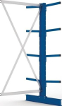 Kragarmregal doppelseitig HxLxArm-L 2000x1000x500 mm, RAL 5010 Meta Multistrong Light 8 Arme / Ständer