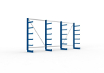 Cantilever rack one-sided HxLxArm-L 2000x4050x500 mm, RAL 5010 Meta Atlas ST 4 stand 5 arms
