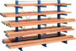 Draagarmstellingen Basisstellingen, dubbelzijdig HxLxArm-L 3000x1000x500 mm, RAL 5010 Meta Multistrong Medium 10 armen/standaard