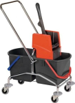 Trolley met twee bakken, compleet met Kunststof pers - met Dissel L1040xB410xH900