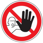 Plastic bord met een diameter van 200 mm. rood/wit. Verbodsbord Zutritt verboten