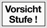 Bord Kunststof informatiebord 250 x 150 mm Let op Stap wit met zwarte letters