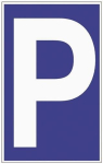 Plastic bord 250 x 400 mm Blauwe indicator Parkeerplaats