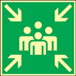 Fotoluminescent plastic bord 148 x 148 mm Afhaalcentrum