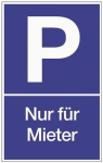 Plastic bord, blauw m. witte indicator 250 x 400 mm